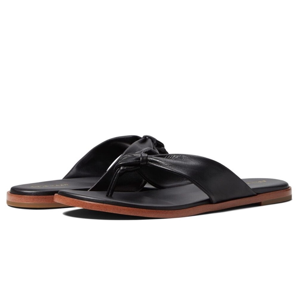 Cole Haan Women's Fiona Thong Sandal, Black Leather Size8.5 Excellent Condition - Picture 6 of 8